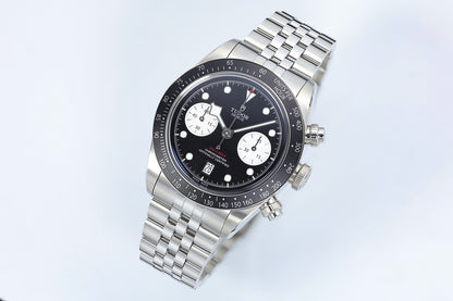 Black Bay Chrono SS ZF 1:1 Best Edition Black/White Dial on SS Bracelet A7750