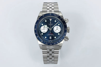 Black Bay Chrono SS ZF 1:1 Best Edition Blue/White Dial on SS Bracelet A7750