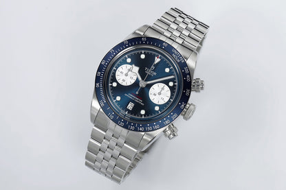 Black Bay Chrono SS ZF 1:1 Best Edition Blue/White Dial on SS Bracelet A7750