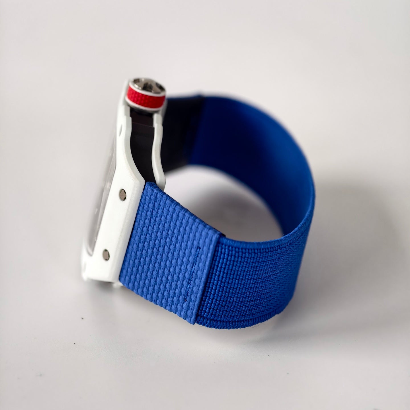 Umi Maker's RM67-02 White NTPT France Blue/Red/White Skeleton Dial on Nylon strap CRMA7 Clone V2