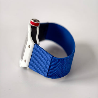 Umi Maker's RM67-02 White NTPT France Blue/Red/White Skeleton Dial on Nylon strap CRMA7 Clone V2