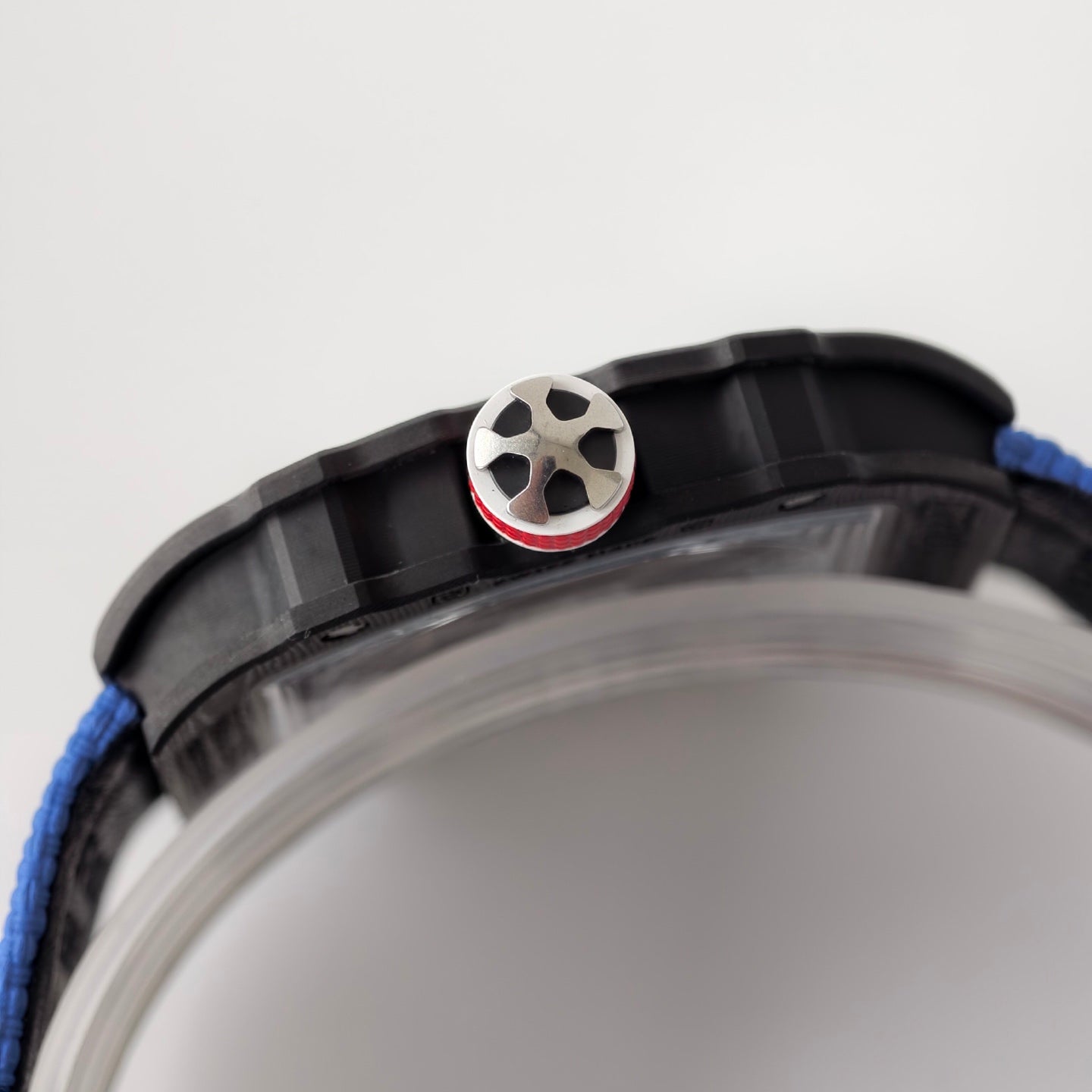 Umi Maker's RM67-02 Black NTPT France Blue/Red/White Skeleton Dial on Nylon strap CRMA7 Clone V2