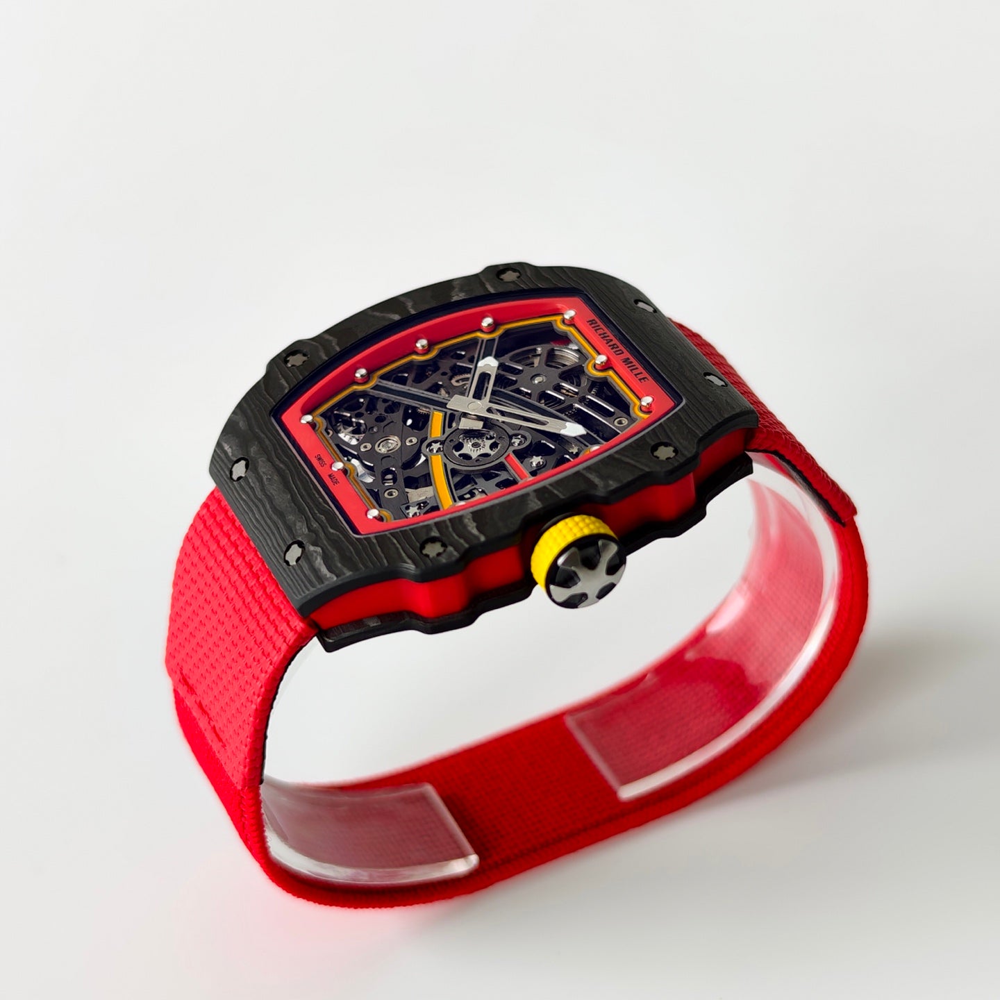 Umi Maker's RM67-02 Black NTPT Alexander Black/Red/Yellow Skeleton Dial on Nylon strap CRMA7 Clone V2