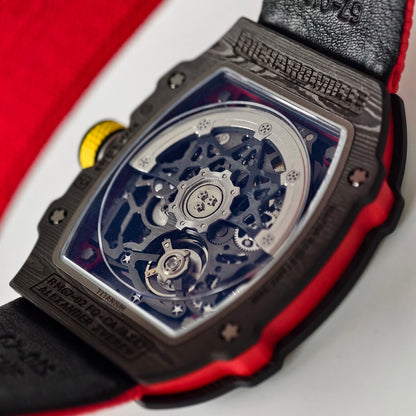 Umi Maker's RM67-02 Black NTPT Alexander Black/Red/Yellow Skeleton Dial on Nylon strap CRMA7 Clone V2