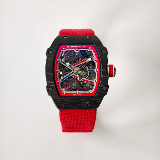 Umi Maker's RM67-02 Black NTPT Blue/Red Skeleton Dial on Nylon strap CRMA7 Clone V2