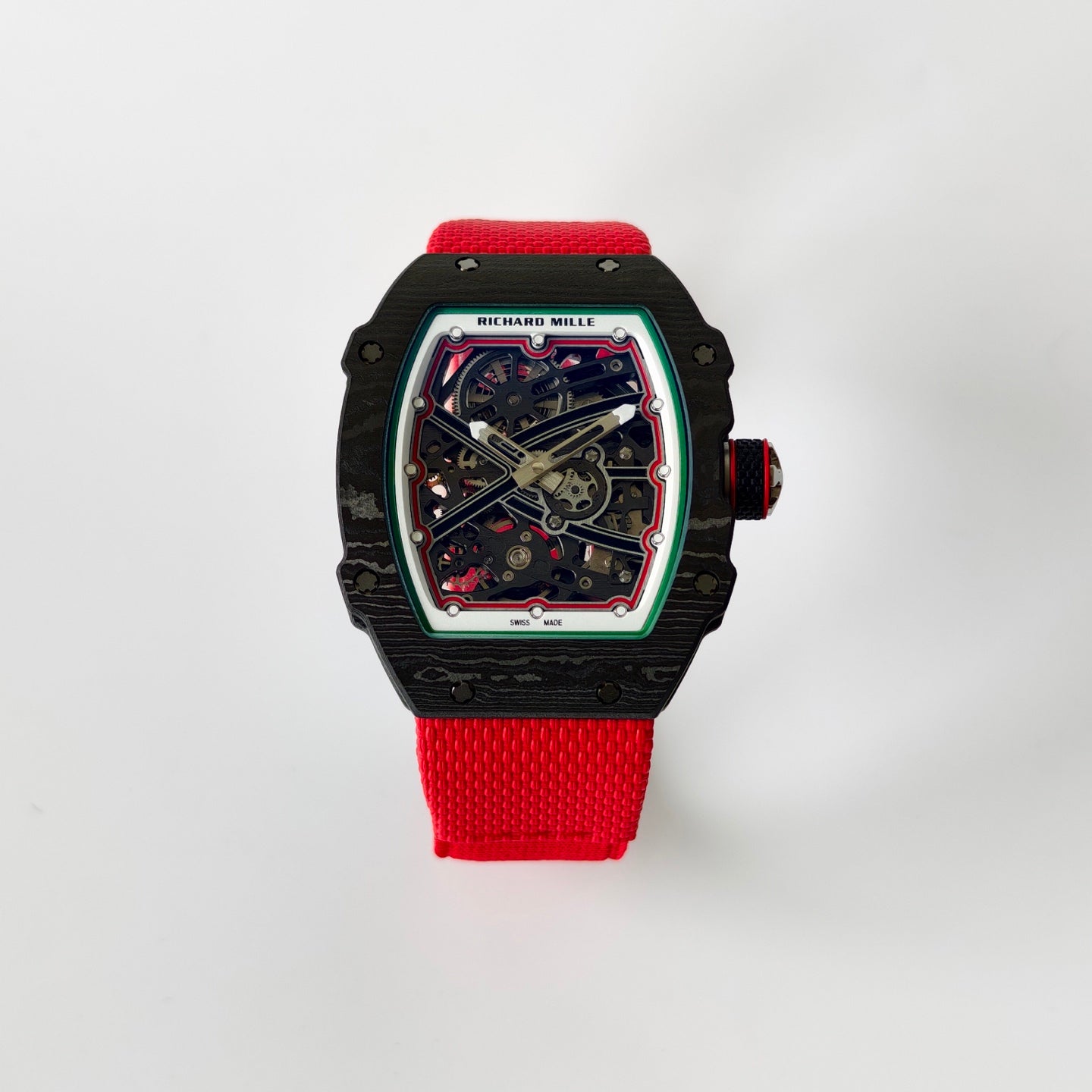 Umi Maker's RM67-02 Black NTPT Black Skeleton Dial on Nylon strap CRMA7 Clone V2