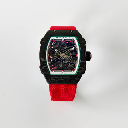 Umi Maker's RM67-02 Black NTPT Black Skeleton Dial on Nylon strap CRMA7 Clone V2