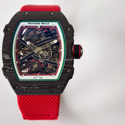 Umi Maker's RM67-02 Black NTPT Black Skeleton Dial on Nylon strap CRMA7 Clone V2