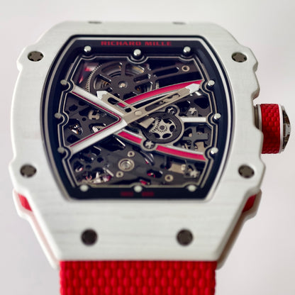 Umi Maker's RM67-02 White NTPT Charles Red/White Skeleton Dial on Nylon strap CRMA7 Clone V2