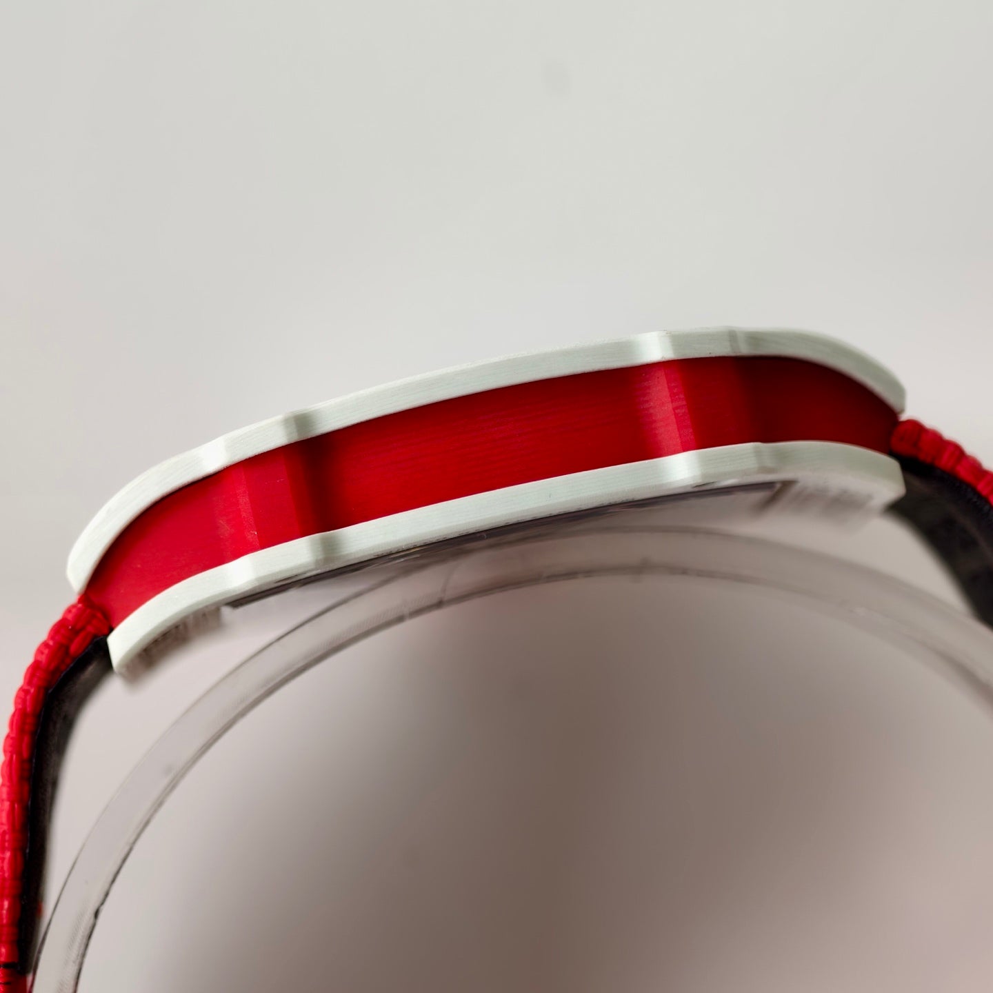 Umi Maker's RM67-02 White NTPT Charles Red/White Skeleton Dial on Nylon strap CRMA7 Clone V2