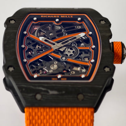 Umi Maker's RM67-02 Black NTPT McLaren Orange Skeleton Dial on Nylon strap CRMA7 Clone V2