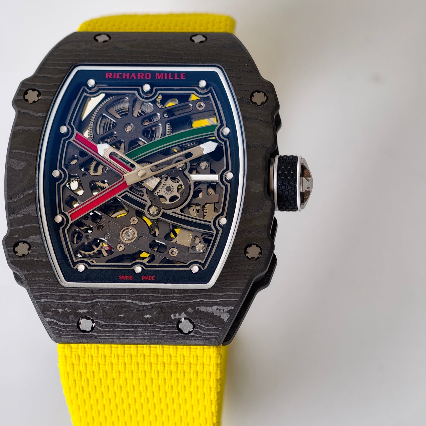 Umi Maker's RM67-02 UAE Black NTPT Black/Red/Green Skeleton Dial on Nylon strap CRMA7 Clone V2