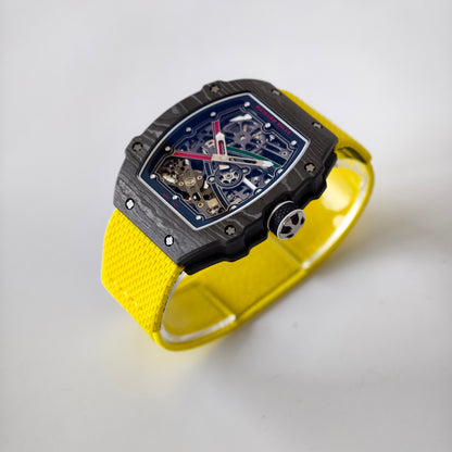 Umi Maker's RM67-02 UAE Black NTPT Black/Red/Green Skeleton Dial on Nylon strap CRMA7 Clone V2