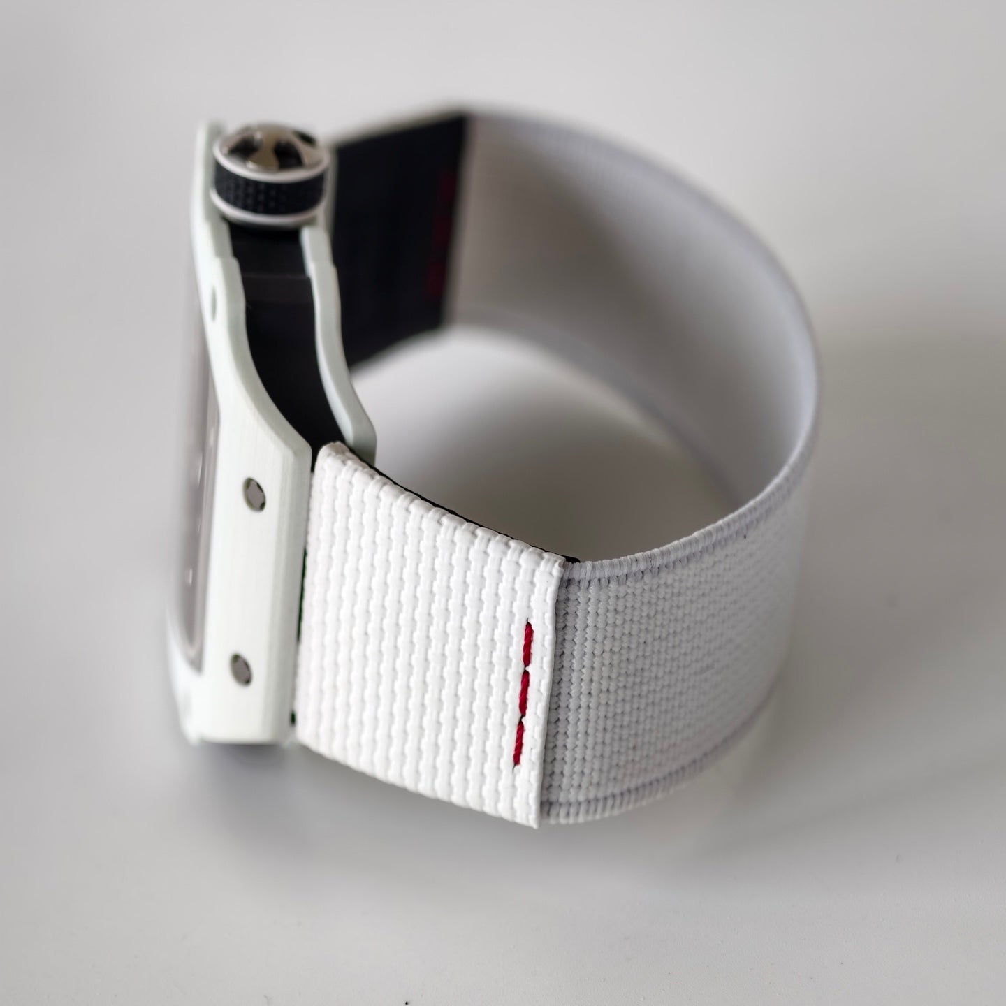 Umi Maker's RM67-02 UAE White Ceramic Black/Red/Green Skeleton Dial on Nylon strap CRMA7 Clone V2