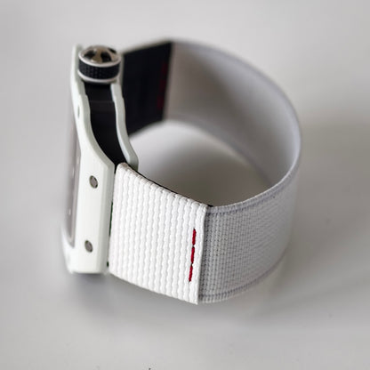 Umi Maker's RM67-02 UAE White Ceramic Black/Red/Green Skeleton Dial on Nylon strap CRMA7 Clone V2