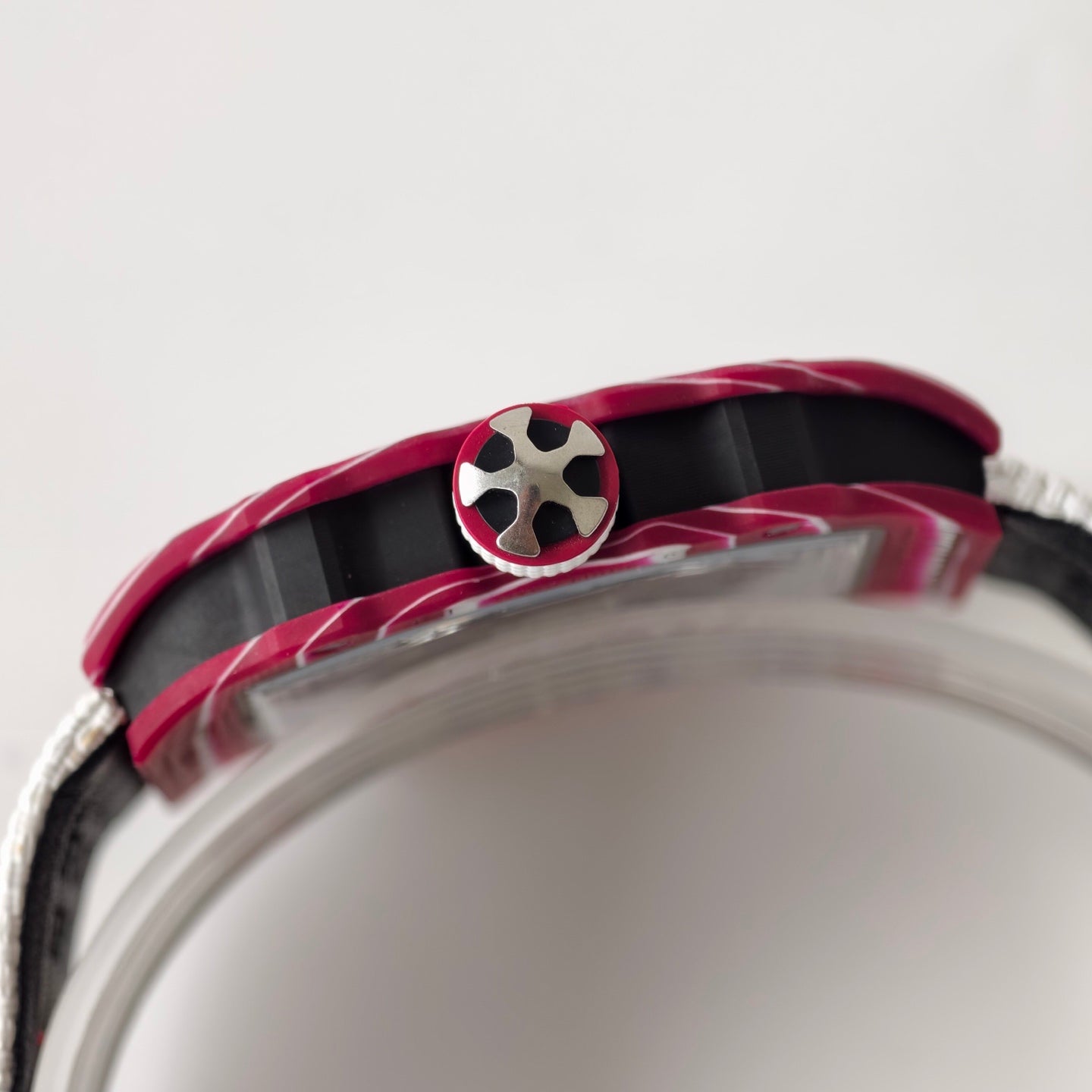 Umi Maker's RM67-02 Red NTPT Mutaz Red Skeleton Dial on Nylon strap CRMA7 Clone V2