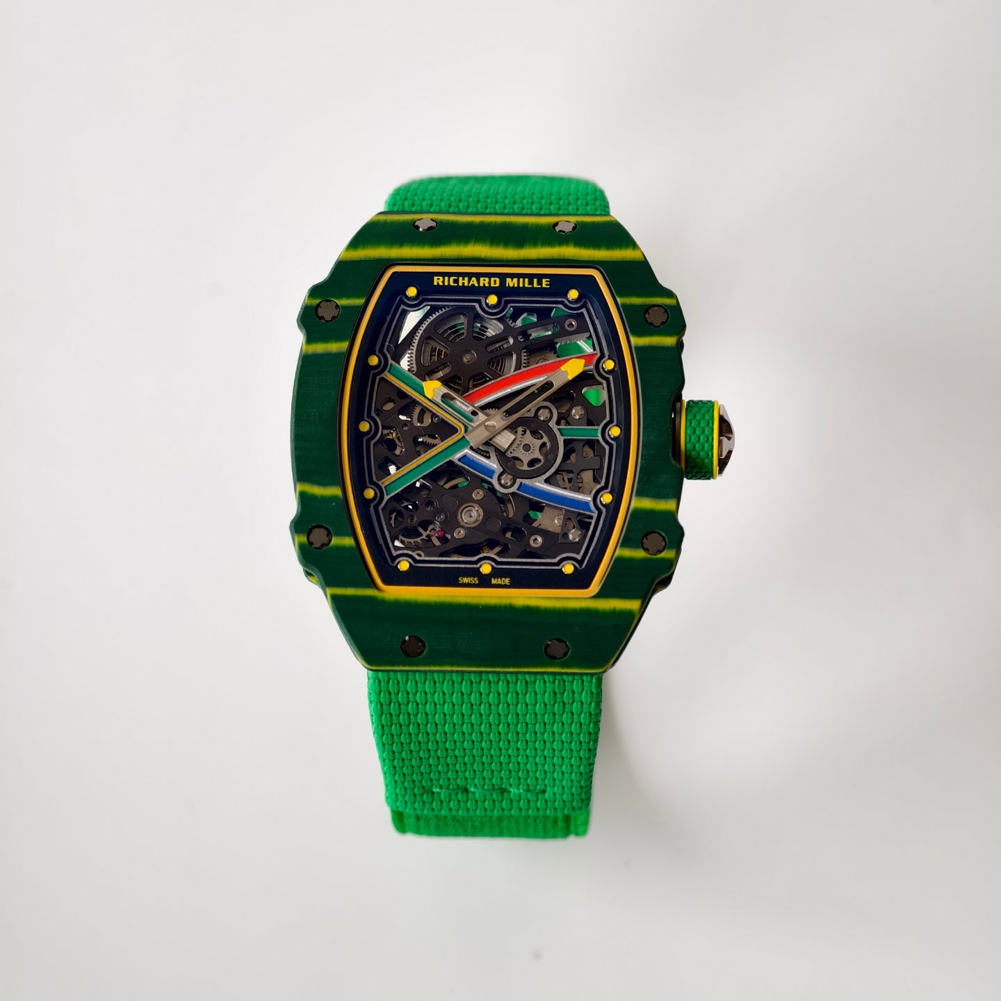 Umi Maker's RM67-02 Green NTPT Brazil Blue/Red/Green Skeleton Dial on Nylon strap CRMA7 Clone V2