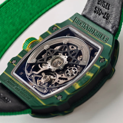 Umi Maker's RM67-02 Green NTPT Brazil Blue/Red/Green Skeleton Dial on Nylon strap CRMA7 Clone V2