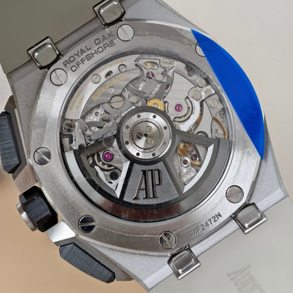Royal Oak Offshore 26420 SS Ceramic Bezel APSF 1:1 Best Edition Smoked Dial on Gray Rubber Strap SA4401 Super Clone