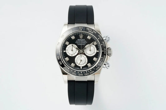 Daytona 126519 ERF Best Edition Black/Silver Diamonds Dial on Oysterflex Strap JH4131 (Free Sprung)