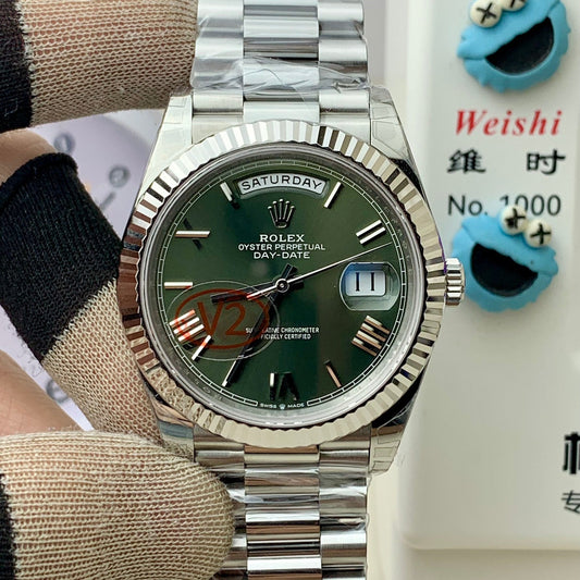 DayDate 40 228239 VSF 1:1 Best Edition Green Roman Dial on President Bracelet VS3255 V2