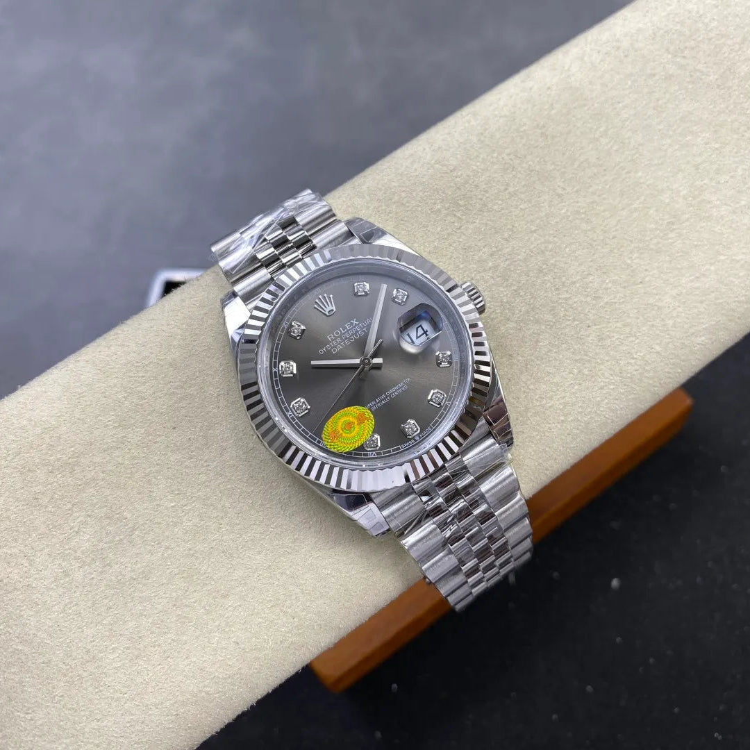 Datejust 41 126334 904L SS VSF 1:1 Best Edition Gray Diamond Dial on Jubilee Bracelet VS3235 V2s (Free Sprung) Weighted