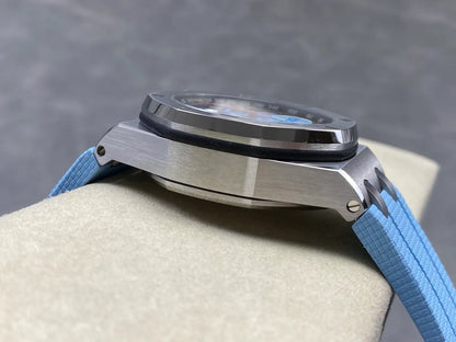 Royal Oak Offshore Chronograph 42mm 26238ST Stainless Steel Case OCTA 1:1 Best Edition Baby Blue on Blue Rubber Strap SA4404 Free Sprung