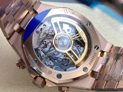 Royal Oak Chrono 26240 RG APSF 1:1 Best Edition Blue Dial on RG Bracelet SA4401 Super Clone V2 (Free Sprung)