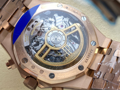 Royal Oak Chrono 26240 RG APSF 1:1 Best Edition Green Dial on RG Bracelet SA4401 Super Clone V2 (Free Sprung)
