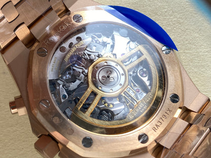 Royal Oak Chrono 26240 RG APSF 1:1 Best Edition Black Dial on RG Bracelet SA4401 Super Clone V2 (Free Sprung)