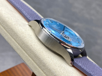 Portugieser Automatic 42mm SS APSF 1:1 Best Edition Ice Blue Dial on Purple Leather Strap A52010