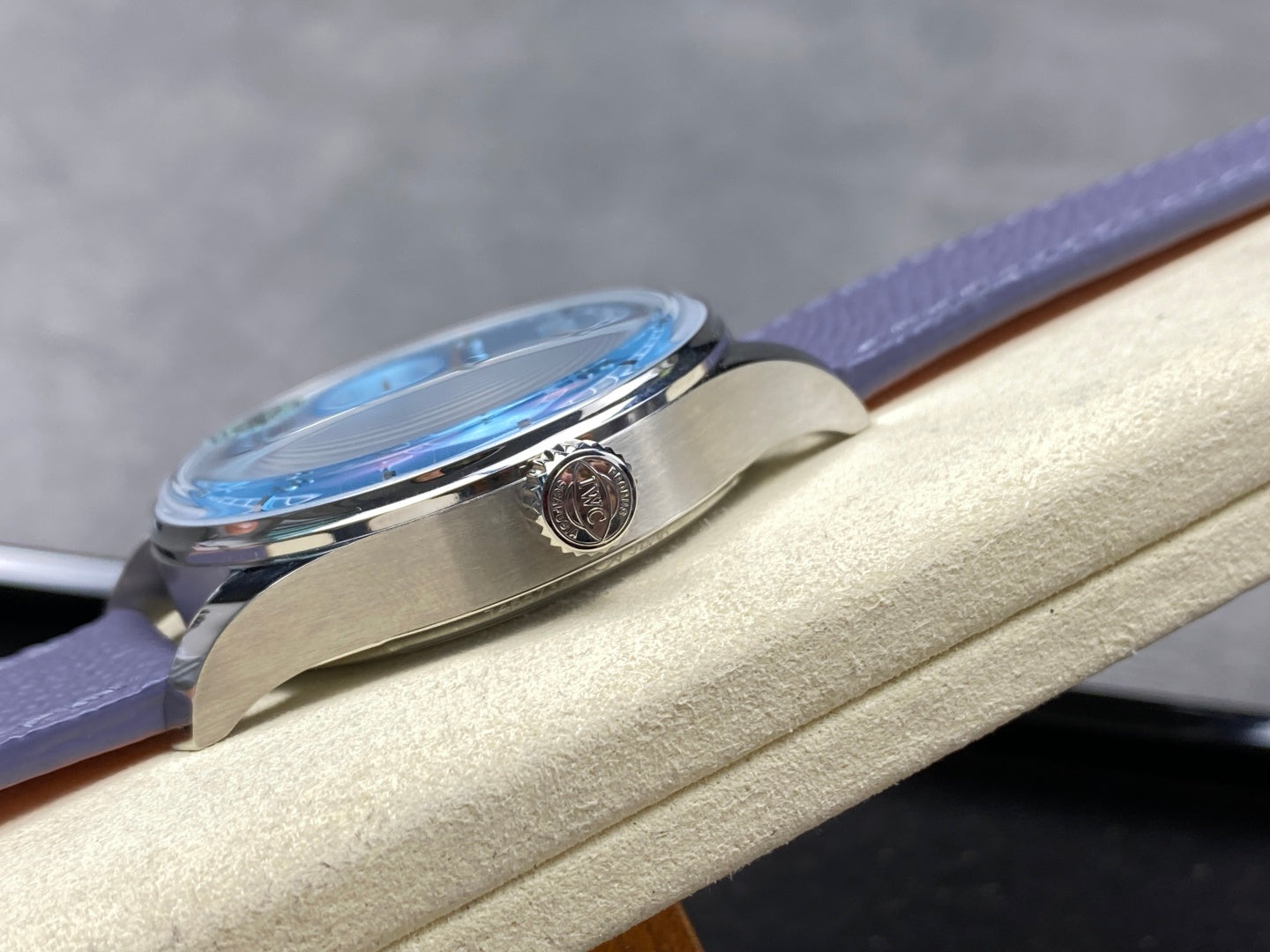 Portugieser Automatic 42mm SS APSF 1:1 Best Edition Ice Blue Dial on Purple Leather Strap A52010