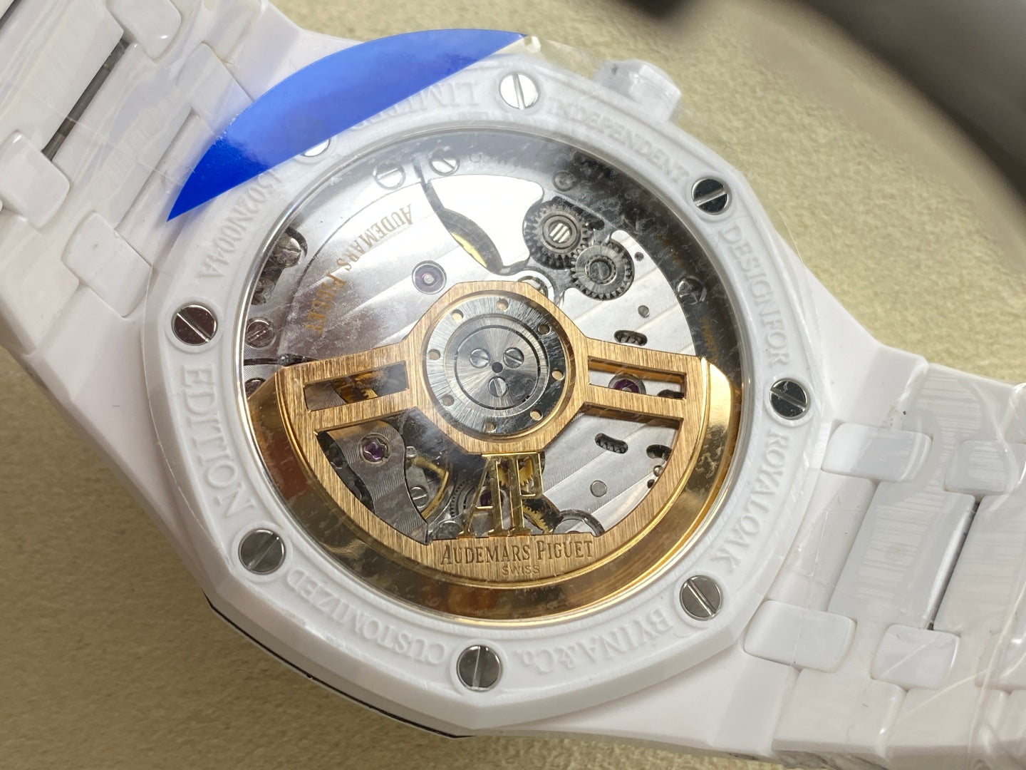 Royal Oak 15500 White Ceramic APSF 1:1 Best Edition Silver Dial on White Ceramic Bracelet SA4302 Super Clone