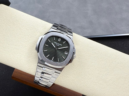 Nautilus 5711/1A SS DDF 1:1 Best Edition Green Textured Dial On SS Bracelet Super Clone DD330