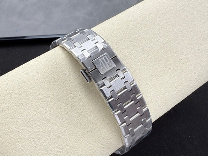 Royal Oak 41mm 15510BC SS ZF 1:1 Best Edition Ice Blue Textured Dial on SS Bracelet SA4302 Super Clone V3