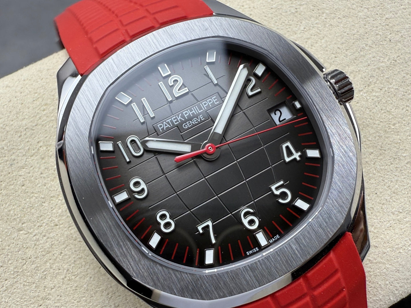 Aquanaut 5167 Singapore 2019 SS DDF 1:1 Best Edition Gray Dial On Red Strap Super Clone DD330