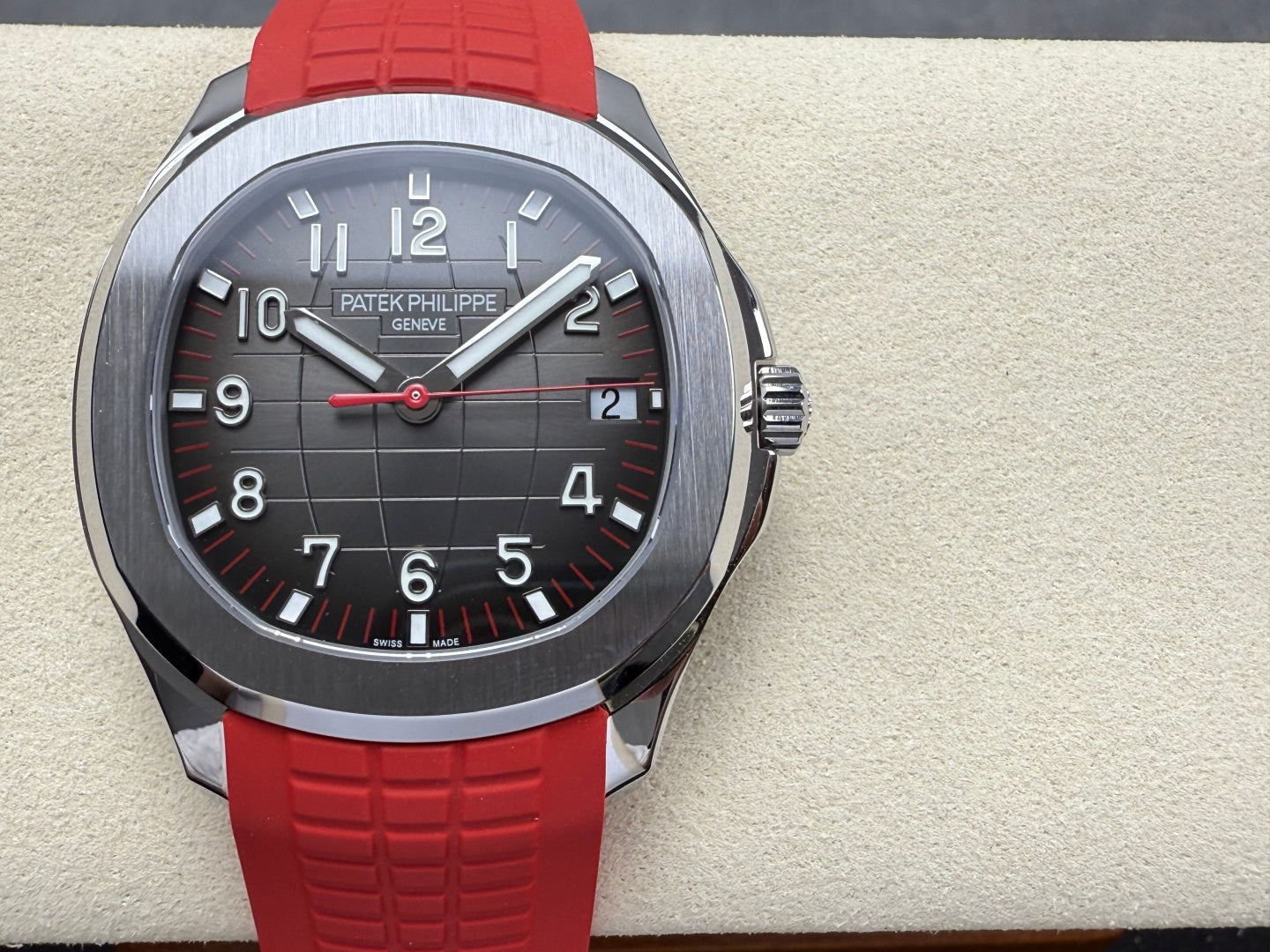 Aquanaut 5167 Singapore 2019 SS DDF 1:1 Best Edition Gray Dial On Red Strap Super Clone DD330