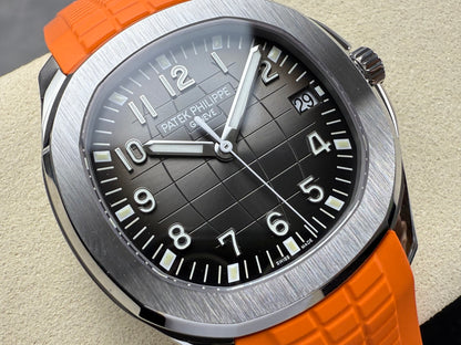Aquanaut 5167 SS DDF 1:1 Best Edition Gray Dial On Orange Strap Super Clone DD330