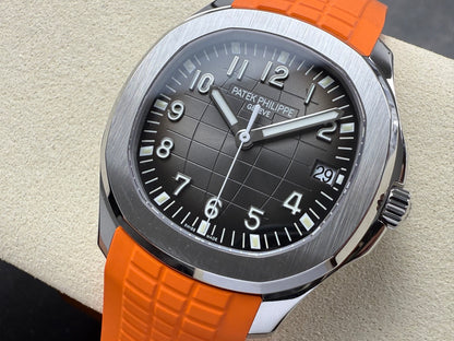 Aquanaut 5167 SS DDF 1:1 Best Edition Gray Dial On Orange Strap Super Clone DD330