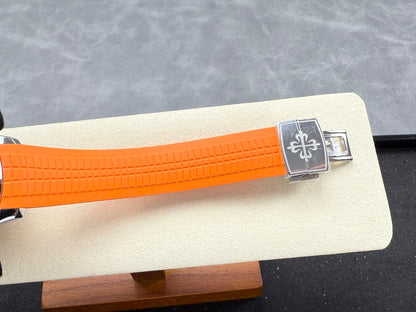 Aquanaut 5167 SS DDF 1:1 Best Edition Gray Dial On Orange Strap Super Clone DD330