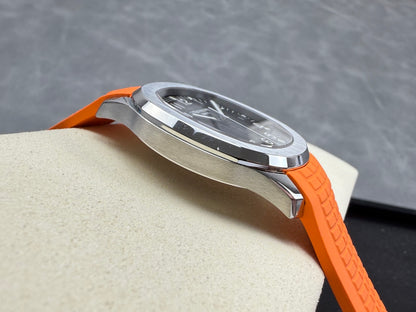 Aquanaut 5167 SS DDF 1:1 Best Edition Gray Dial On Orange Strap Super Clone DD330