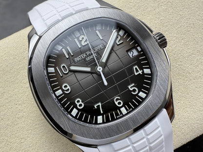 Aquanaut 5167 SS DDF 1:1 Best Edition Gray Dial On White Strap Super Clone DD330