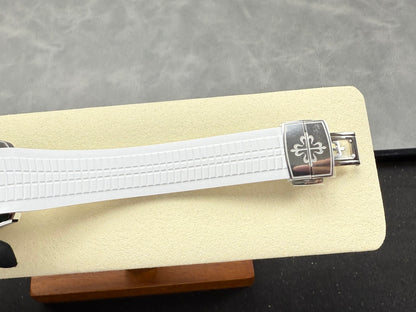 Aquanaut 5167 SS DDF 1:1 Best Edition Gray Dial On White Strap Super Clone DD330