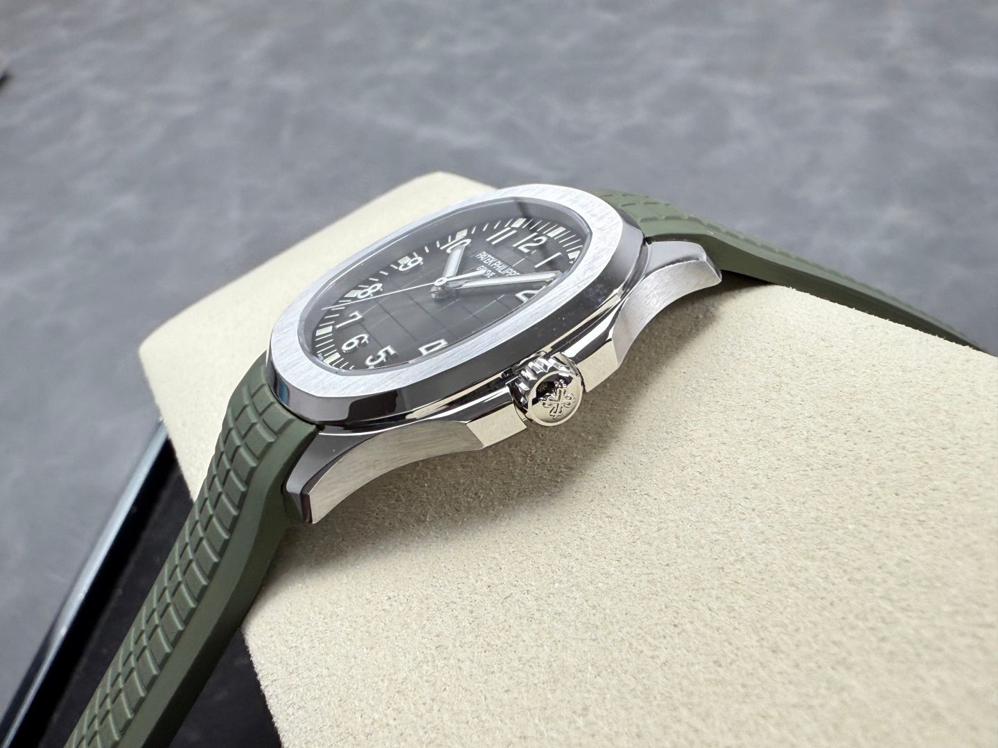 Aquanaut 5167 SS DDF 1:1 Best Edition Gray Dial On Green Strap Super Clone DD330
