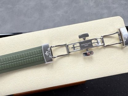 Aquanaut 5167 SS DDF 1:1 Best Edition Gray Dial On Green Strap Super Clone DD330