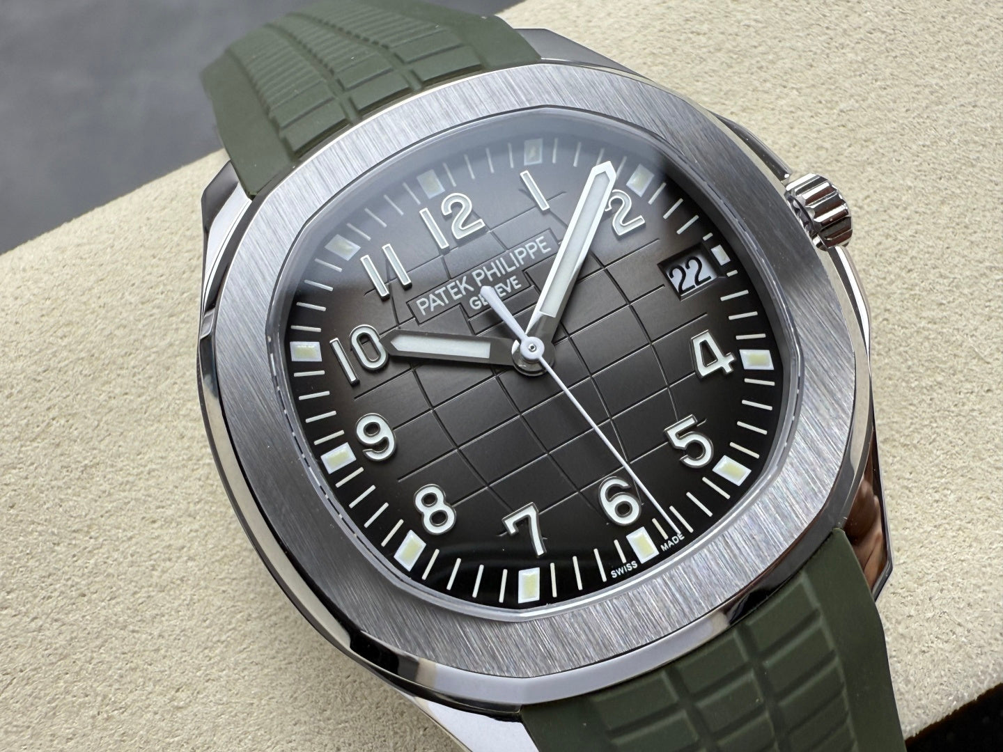 Aquanaut 5167 SS DDF 1:1 Best Edition Gray Dial On Green Strap Super Clone DD330