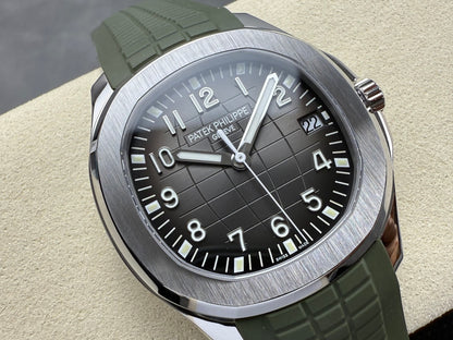 Aquanaut 5167 SS DDF 1:1 Best Edition Gray Dial On Green Strap Super Clone DD330