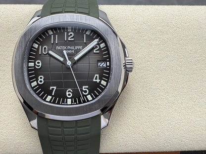 Aquanaut 5167 SS DDF 1:1 Best Edition Gray Dial On Green Strap Super Clone DD330