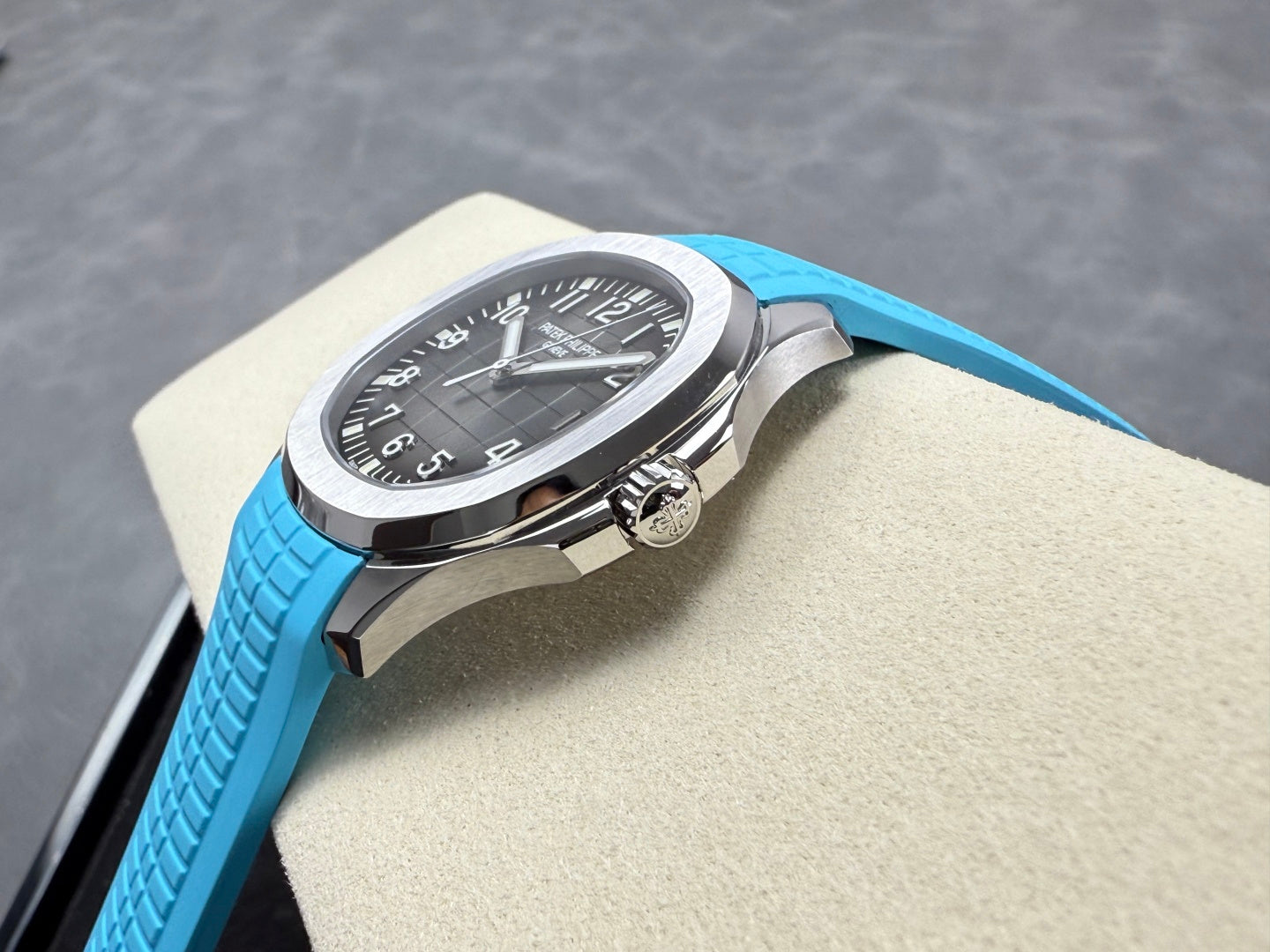 Aquanaut 5167 SS DDF 1:1 Best Edition Gray Dial On Blue Strap Super Clone DD330