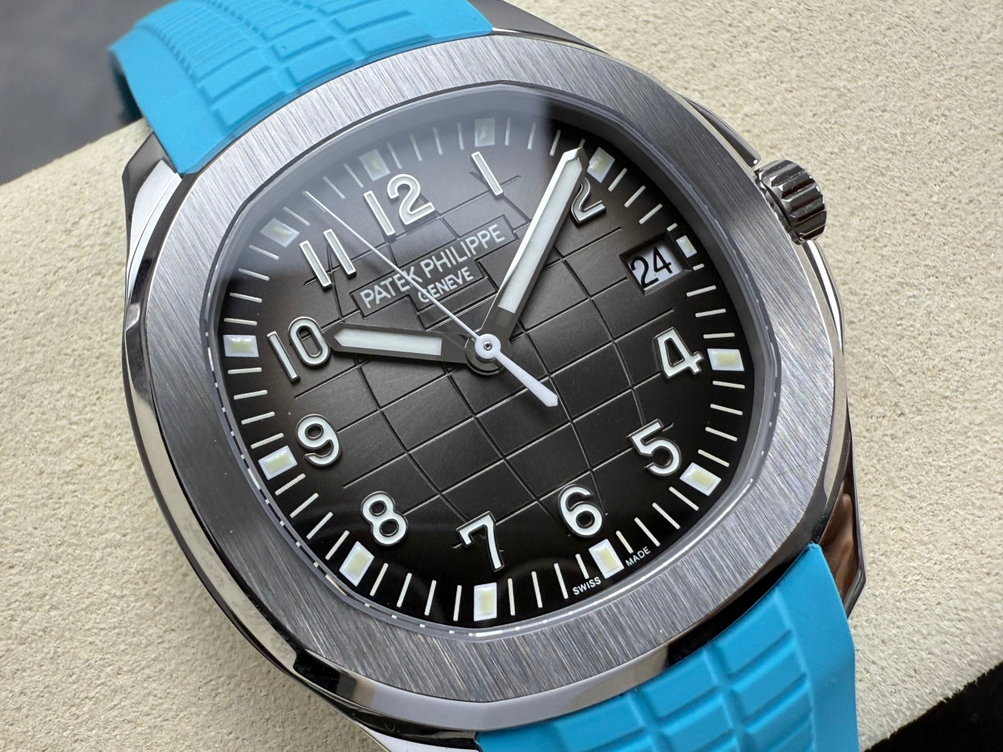 Aquanaut 5167 SS DDF 1:1 Best Edition Gray Dial On Blue Strap Super Clone DD330